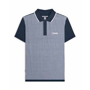 Lambretta Mens Gingham Big & Tall Polo Shirt / Navy